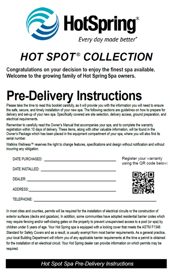 pre delivrery Hot Spot
